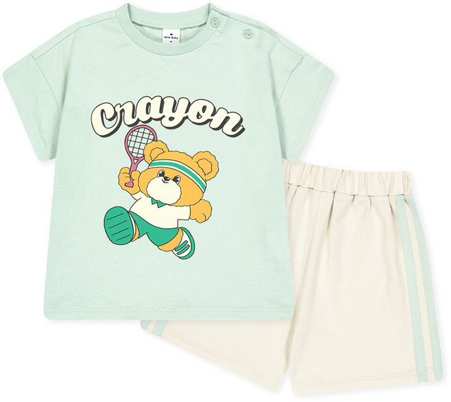 MilkBaby 아동용 통기성 테니스데이 상하복 세트