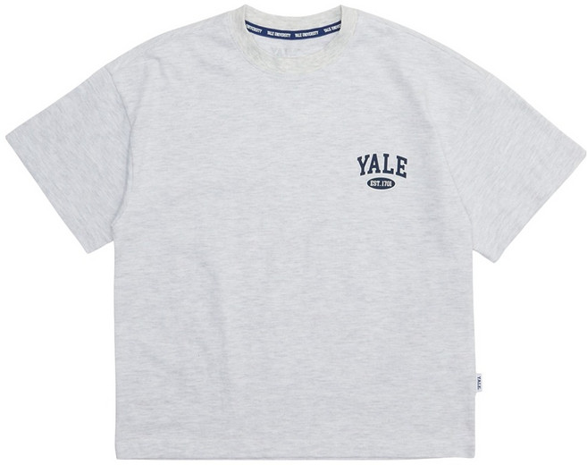 예일키즈 아동용 통기성 스몰 아치 로고 반팔 면 티셔츠 YJPTHSE23270