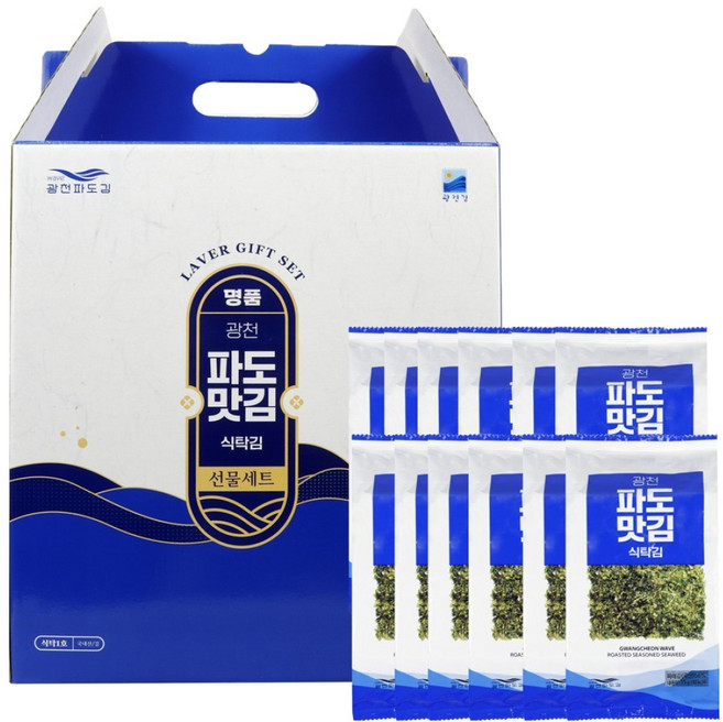 광천파도김 파래식탁김 15g 12봉, 180g, 1박스