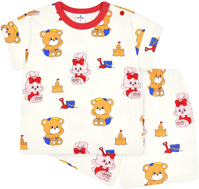 MilkBaby 아동용 친구야 안녕 여름 실내복 상하의 세트