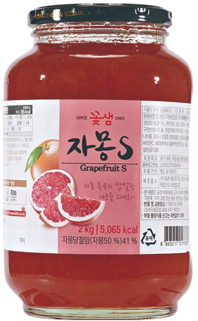 꽃샘 자몽S 차, 2kg, 1개입, 1개