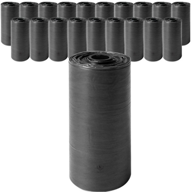 딩동펫 강아지 베이직 풉백 배변봉투 리필, 블랙, 15개입, 20개