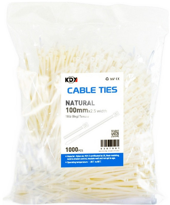 케이디와이 케이블타이, 백색, 1000개