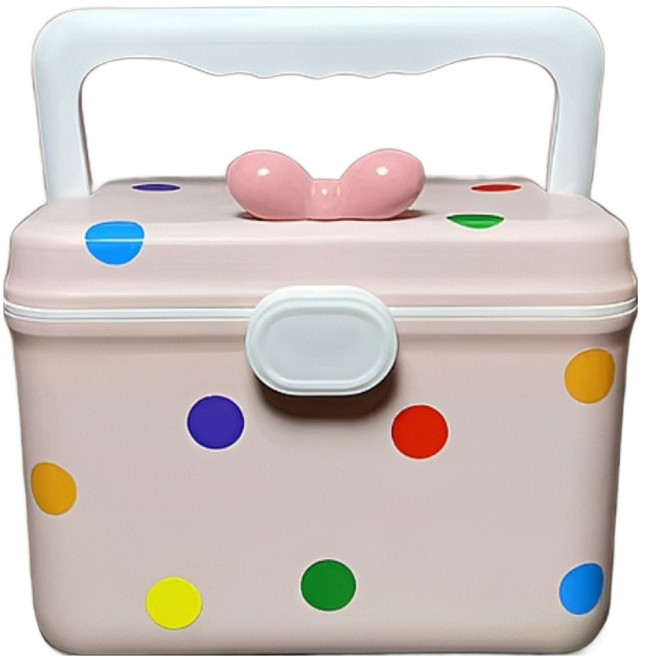 골드팡 가정용 귀여운 토트리본 약품 구급상자 핑크, 1개