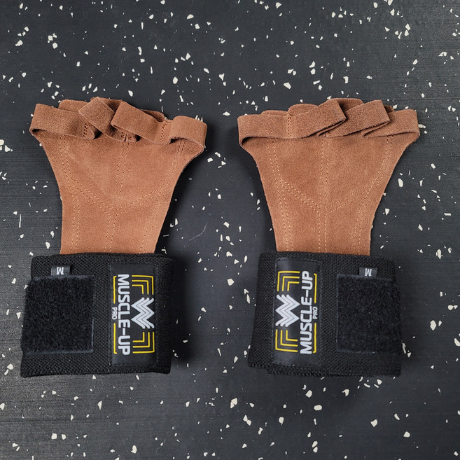 머슬업 근성장월드 소가죽 헬스 장갑 + 손목보호대 세트, 1세트