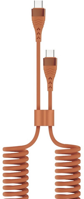 스마텍 C타입 초고속 충전 스프링 케이블 STCB-S1 CC, 브라운 BR, 1개, 1.5m