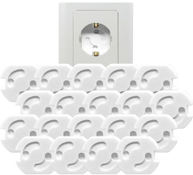 아이끌레 콘센트 감전방지 ABS 커버, 회전형 화이트, 20개