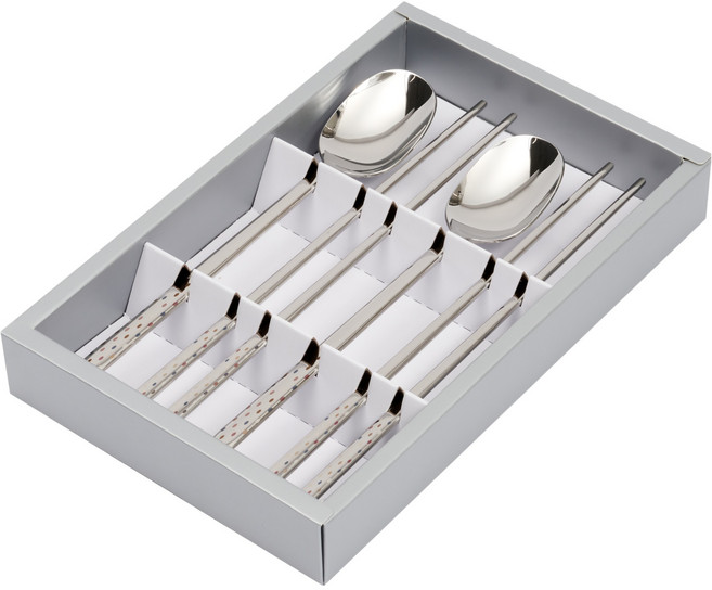 리한 한국도자기리빙 비다 오로나 수저 2벌 세트, 실버, 1세트, 숟가락 2p + 젓가락 2p