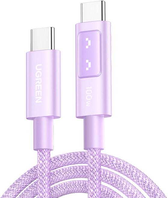 유그린 C타입-C타입 UNO 시리즈 PD 고속 충전 케이블 100W, 퍼플, 1개, 2m
