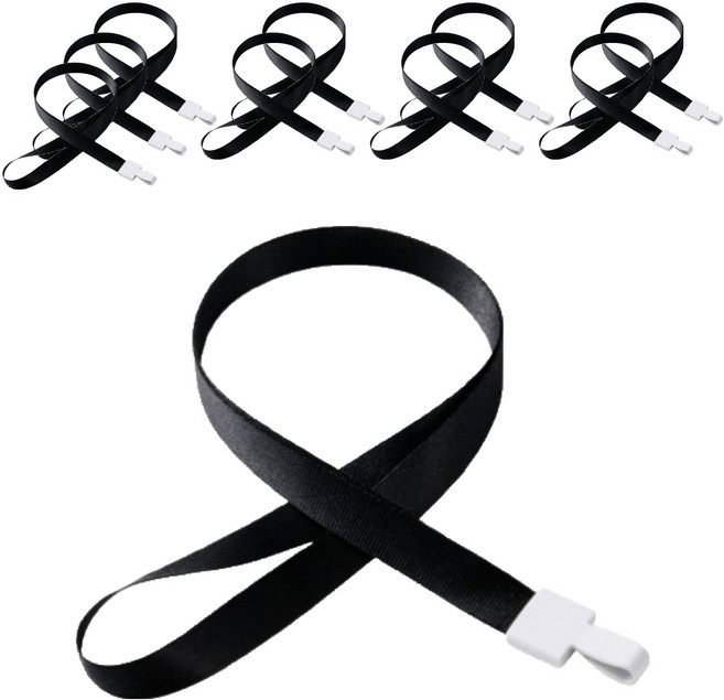 뉴립 깔끔한 명찰 목걸이줄, 블랙, 10개