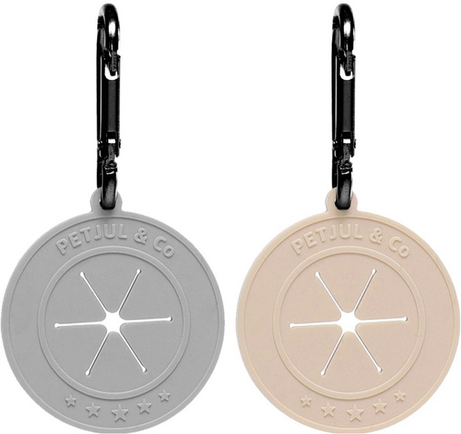 펫줄앤코 강아지 실리콘 배변봉투 케이스 풉백 2종 세트, 그레이, 베이지, 1개입, 2개