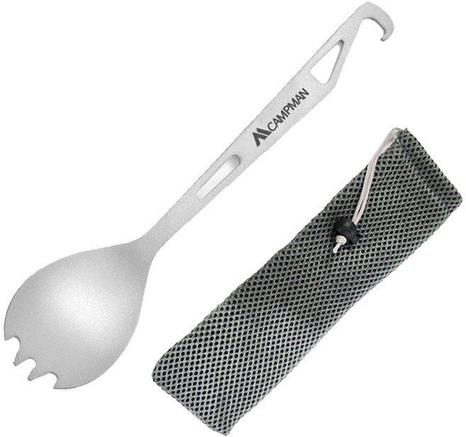 캠프맨 캠핑 경량 티타늄 스포크 + 케이스 세트, 1세트, 혼합색상