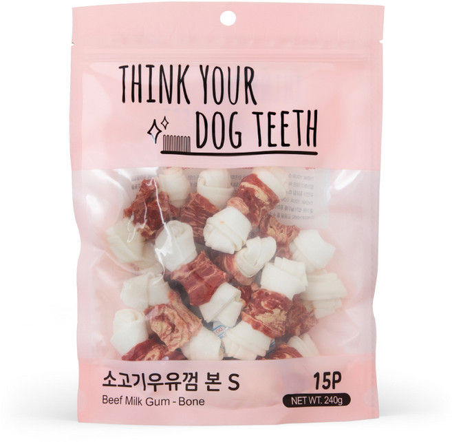 띵크유어도그티 강아지 딩고껌 소형 15P, 소고기, 240g, 1개