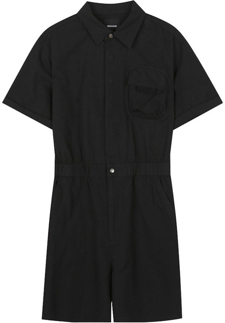 버커루 여성용 코튼 슬럽 하이넥 점프슈트