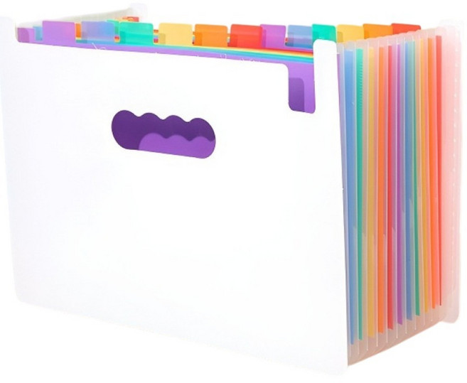 프라리 A4 오픈형 아코디언 포켓 파일케이스 오픈형 13칸, 화이트, 1개