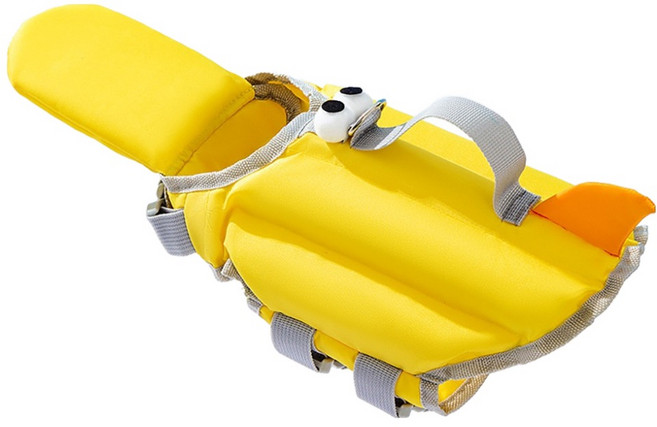 알럽펫 강아지 옐로우덕 턱받이 구명조끼, 옐로우, 1개