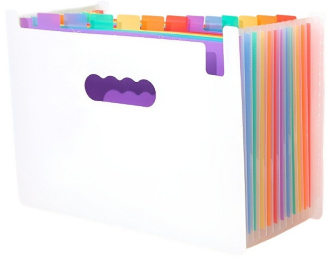 프라리 A4 오픈형 아코디언 포켓 파일케이스 오픈형 25칸, 화이트, 1개