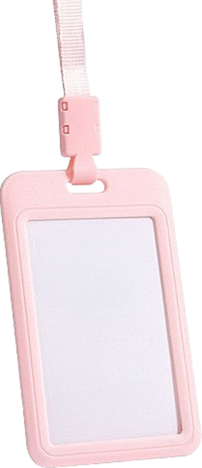 뉴립 파스텔 목걸이 사원증 케이스, 연분홍, 1개