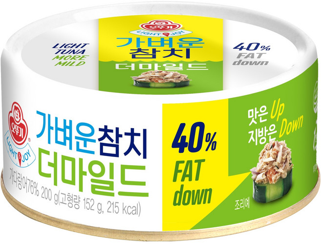오뚜기 LIGHT JOY 더마일드 가벼운 참치, 200g, 1개
