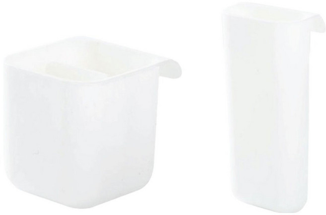 구디파이 붙착형 모니터 데스크테리어 연필꽂이 2종 세트, 화이트, 1세트