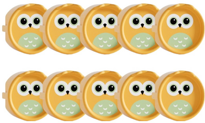 아이끌레 감전방지 실리콘 콘센트커버, 부엉이 옐로우, 10개