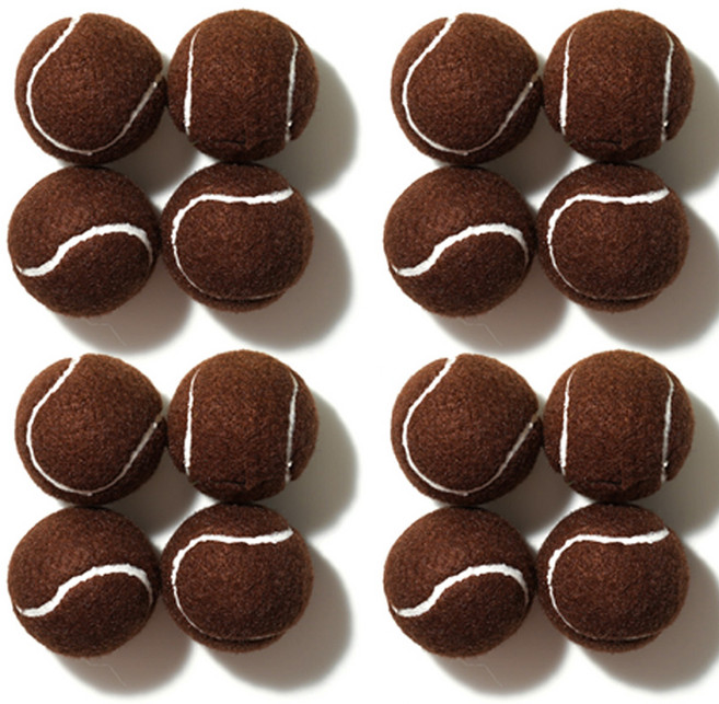 모노플랫 바닥보호 테니스공 의자발 커버, 브라운, 16개