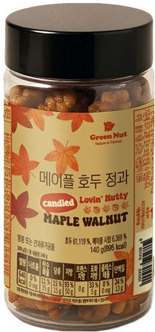 그린너트 메이플 호두 정과, 140g, 1개