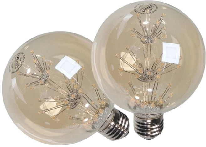 비츠온 에디슨 눈꽃 전구 1.8W 95G-G, 전구색, 2개