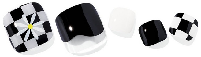 오호라 P 체크메이트 반경화 페디 세트, 1개, 블랙 체커보드