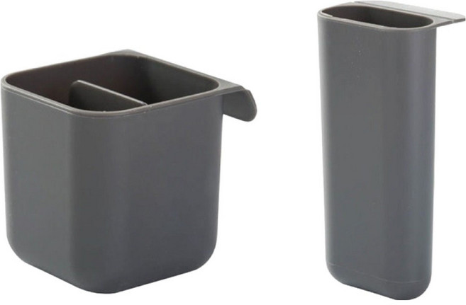 구디파이 붙착형 모니터 데스크테리어 연필꽂이 2종 세트, 그레이, 1세트