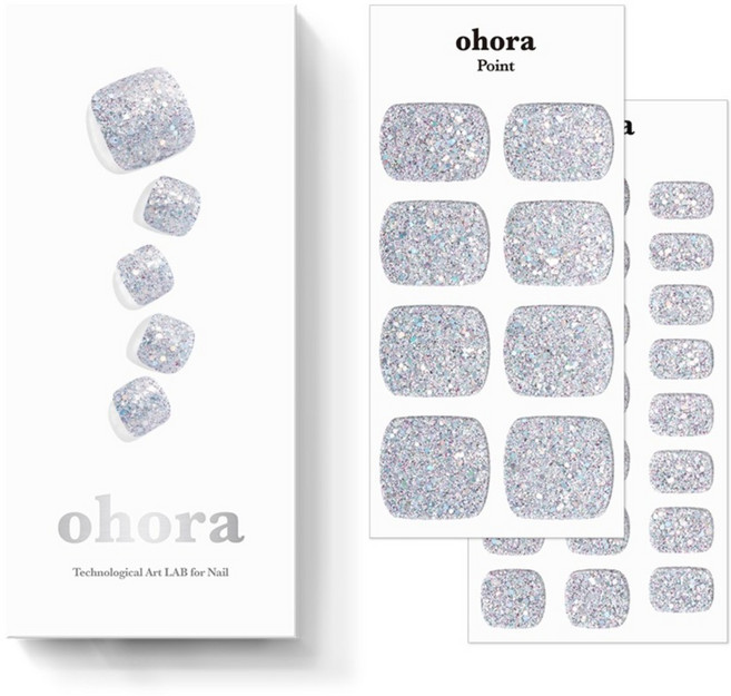 오호라 P 글리터 샤워 페디 세트, 1개, 실버 글리터