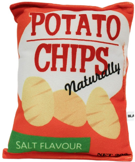 블랭크도그 강아지 과자봉지 삑삑 바스락 장난감, 오렌지, 1개