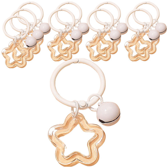 LUCY MARKET 별 & 방울 키링, 화이트, 10개