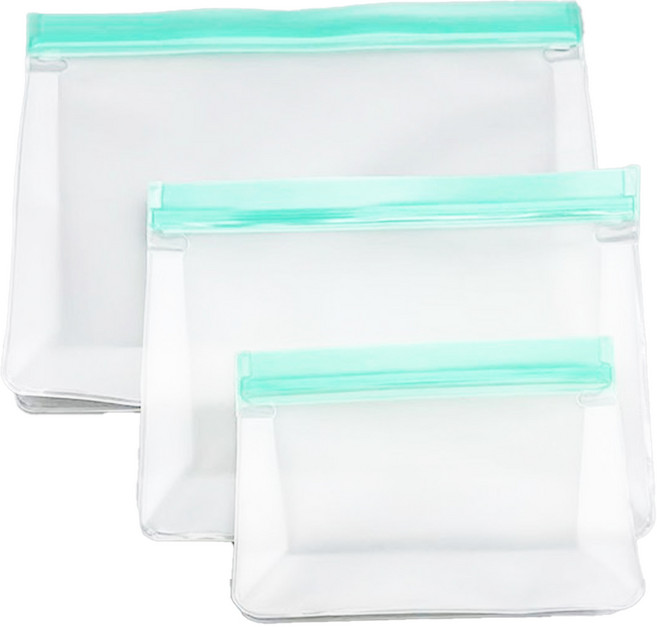 食品級矽膠保鮮袋3件組 混和顏色, 1組