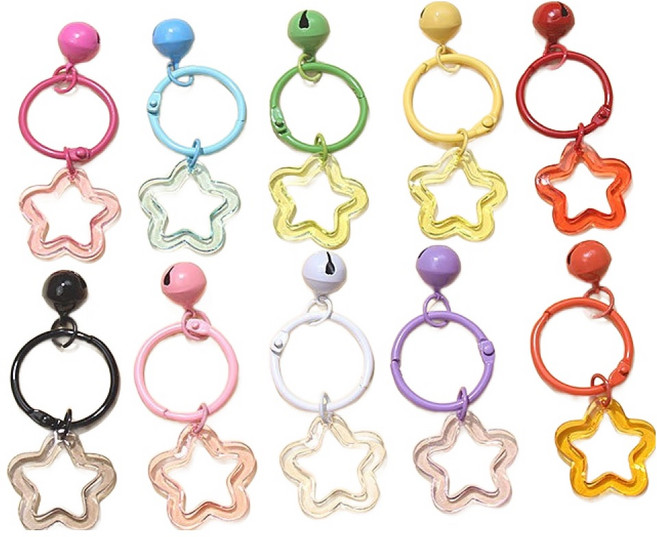 LUCY MARKET 별 & 방울 키링, 믹스, 10개