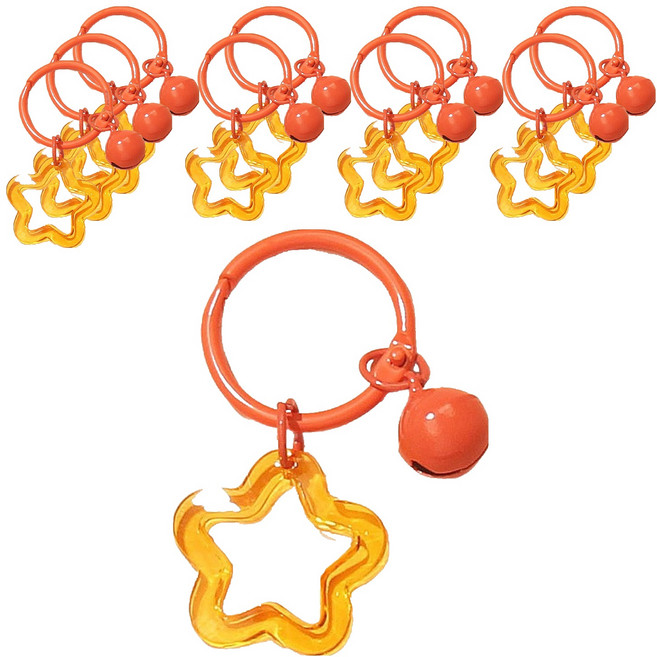 LUCY MARKET 별 & 방울 키링, 오렌지, 10개