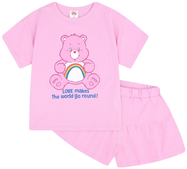 Care Bears 女童用 Cheer Bear 夏季日常褲裙上下裝套組