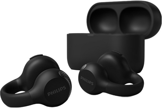 필립스 오픈타입 무선 5.4 이어커프 블루투스 이어폰, TAQ2000, 블랙