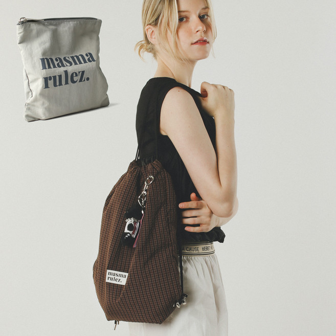 마스마룰즈 여성용 짐색 스트링백 + 파우치 세트