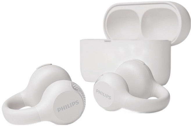 필립스 오픈타입 무선 5.4 이어커프 블루투스 이어폰, TAQ2000, 화이트