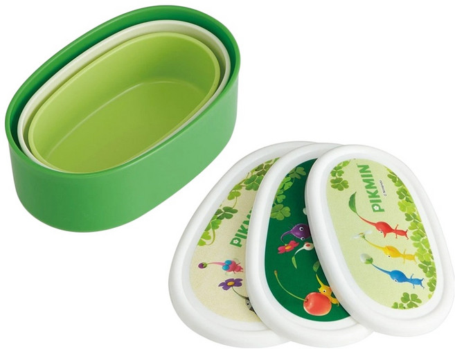 Skater 抗菌單層混合圓形攜帶式容器3件組 SRS3SAG, 1套, 任天堂 PIKMIN