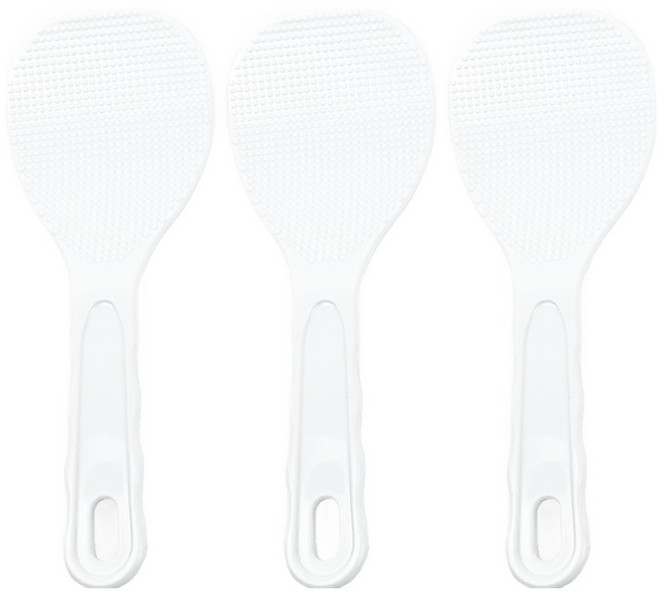 일상속반짝 국내생산 밥알이 잘 붙지 않는 엠보싱 주걱 소, 화이트, 3개