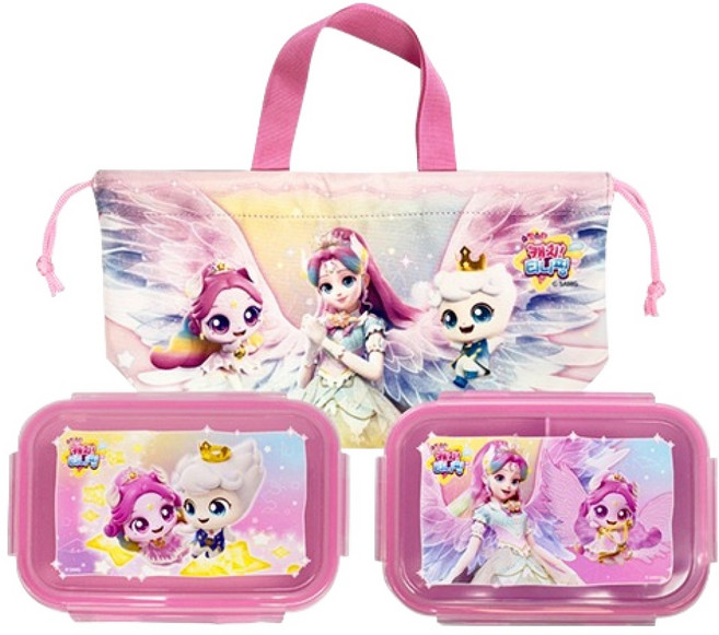 르번 슈팅스타 캐치 티니핑 피크닉 도시락통 2종 + 가방 세트, 오로라핑(도시락통), 왕자핑(도시락통), 1세트