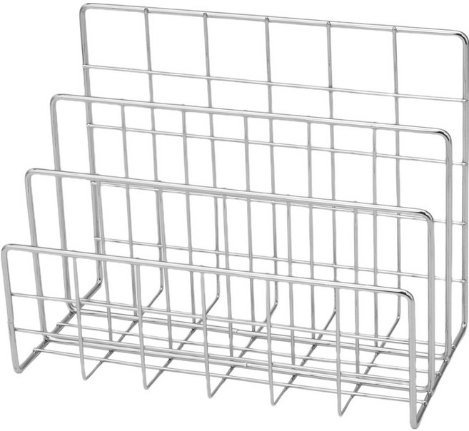 코코로이 3단 스탠드 책 파일 거치 랙 데스크 오거나이저 소형, 실버, 1개