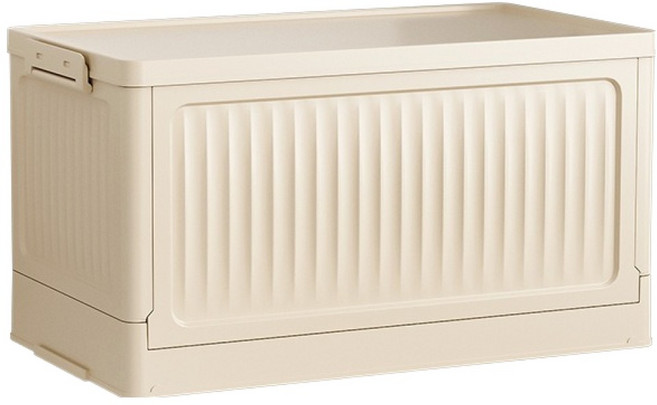 스카위즈 접이식 플라스틱 수납 박스, 1개, 크림색