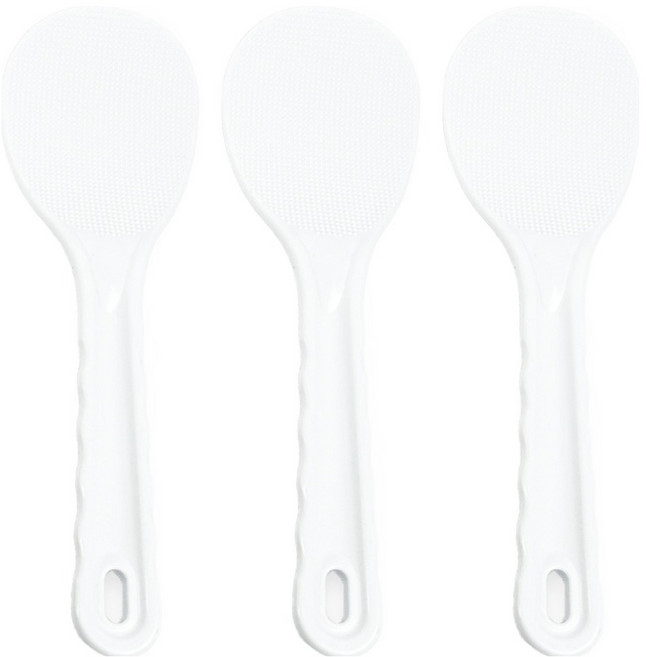 일상속반짝 국내생산 밥알이 잘 붙지 않는 엠보싱 주걱 대, 화이트, 3개