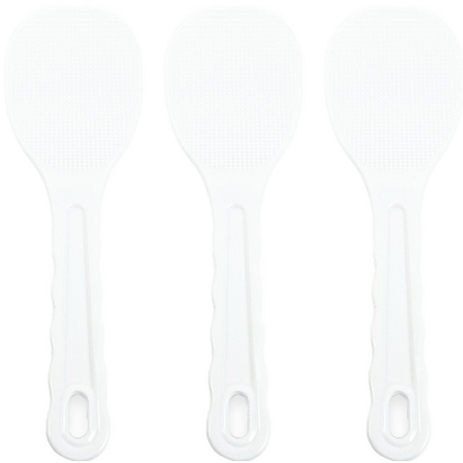 일상속반짝 국내생산 밥알이 잘 붙지 않는 엠보싱 주걱 중, 화이트, 3개
