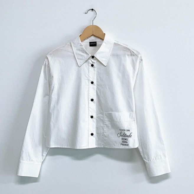 반에이크 여성용 아웃포켓 프린트 셔츠