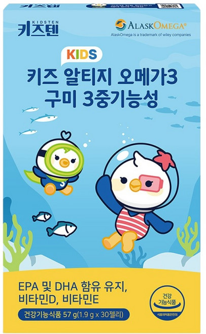 키즈텐 알티지 오메가3 아기 비타민D 구미, 30정, 1개