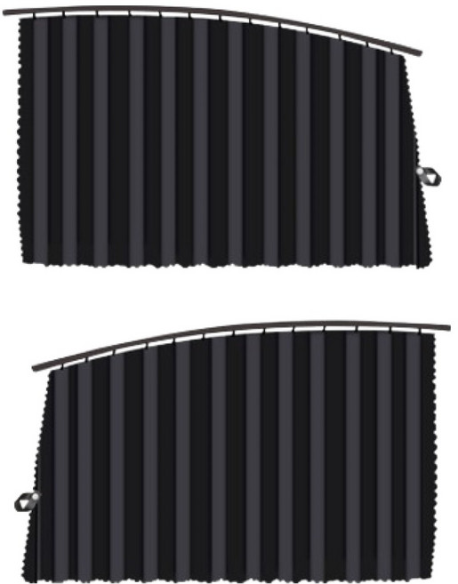 Ez2mk 썸머쿨 사이드 레일 커튼형 뒷좌석 햇빛가리개 MS-940, 블랙, 2개